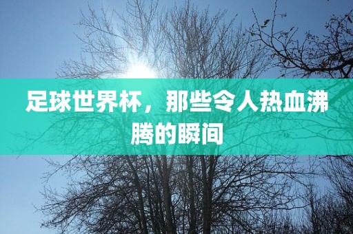 足球世界杯，那些令人热血沸腾的瞬间