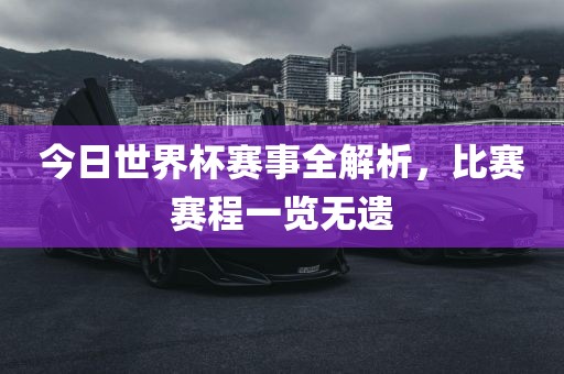 今日世界杯赛事全解析，比赛赛程一览无遗