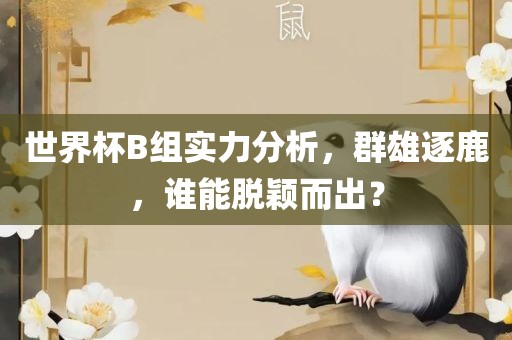 世界杯B组实力分析，群雄逐鹿，谁能脱颖而出？