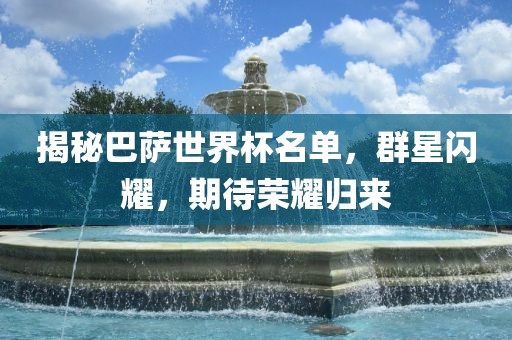 揭秘巴萨世界杯名单，群星闪耀，期待荣耀归来