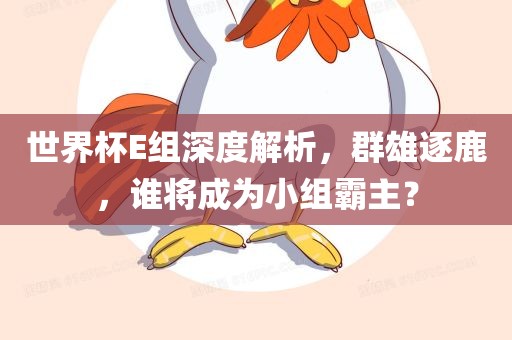 世界杯E组深度解析，群雄逐鹿，谁将成为小组霸主？