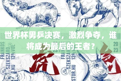 世界杯男乒决赛，激烈争夺，谁将成为最后的王者？