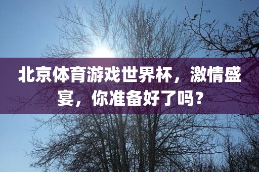 北京体育游戏世界杯，激情盛宴，你准备好了吗？
