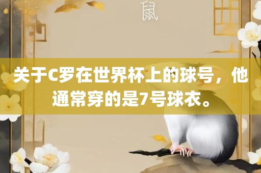 关于C罗在世界杯上的球号，他通常穿的是7号球衣。