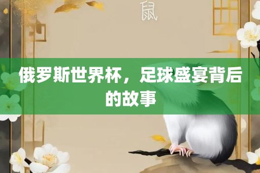 俄罗斯世界杯，足球盛宴背后的故事