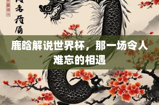 鹿晗解说世界杯，那一场令人难忘的相遇