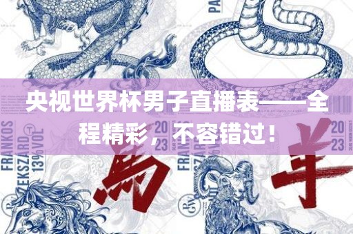央视世界杯男子直播表——全程精彩，不容错过！
