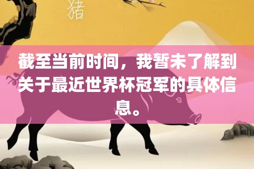 截至当前时间，我暂未了解到关于最近世界杯冠军的具体信息。