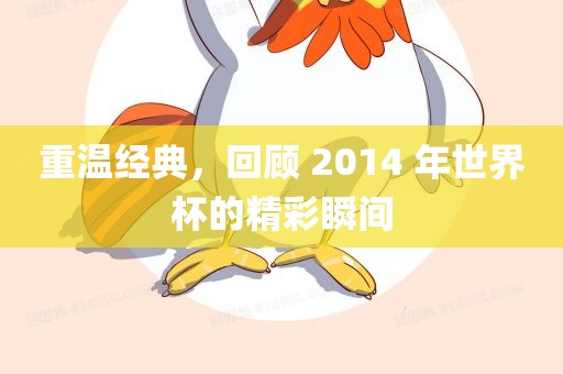 重温经典，回顾 2014 年世界杯的精彩瞬间