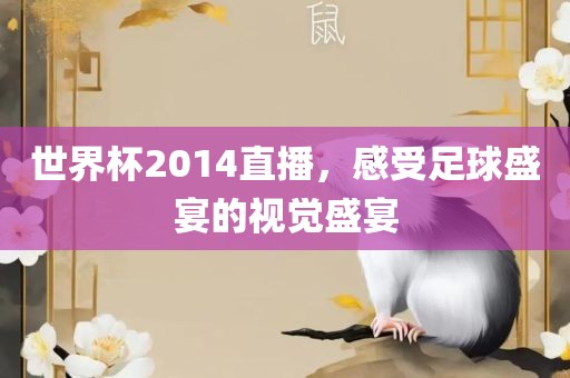 世界杯2014直播，感受足球盛宴的视觉盛宴