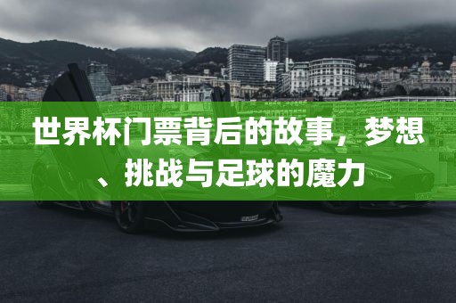 世界杯门票背后的故事，梦想、挑战与足球的魔力