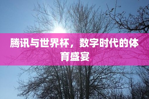 腾讯与世界杯，数字时代的体育盛宴