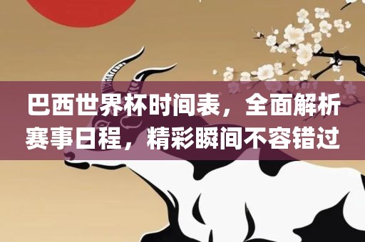 巴西世界杯时间表，全面解析赛事日程，精彩瞬间不容错过