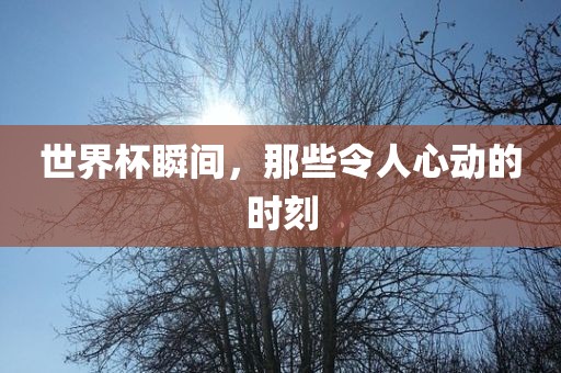 世界杯瞬间，那些令人心动的时刻