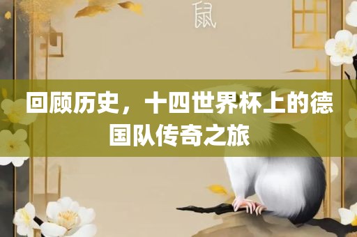 回顾历史，十四世界杯上的德国队传奇之旅