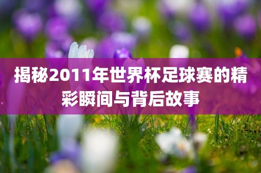 揭秘2011年世界杯足球赛的精彩瞬间与背后故事