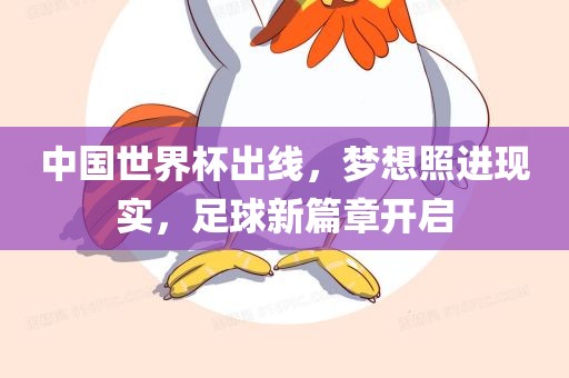中国世界杯出线，梦想照进现实，足球新篇章开启