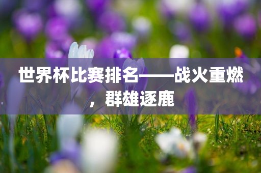 世界杯比赛排名——战火重燃，群雄逐鹿眉山市正发家政服务有限公司