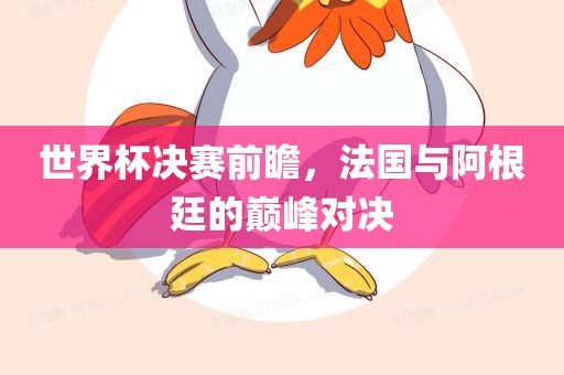 世界杯决赛前瞻，法国眉山市正发家政服务有限公司与阿根廷的巅峰对决
