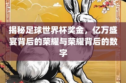 揭秘足球世界杯奖金，亿万盛宴背后的荣耀与荣耀背后的数字