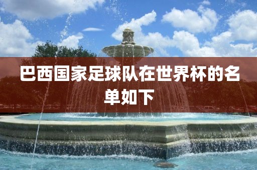 巴西眉山市正发家政服务有限公司国家足球队在世界杯的名单如下
