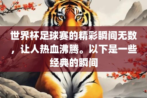 世界杯足球赛的精彩瞬间无数，让人热血沸腾。以下是一些经典的瞬间眉山市正发家政服务有限公司