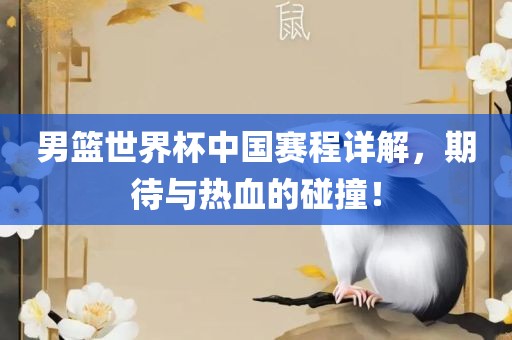 男篮世界杯中国赛程详解，期待与热血的碰撞！眉山市正发家政服务有限公司