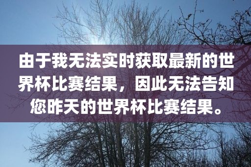 由于我无法实时获取最新的世界杯比赛结果，因此无法告知您昨天的世界杯比赛结果。