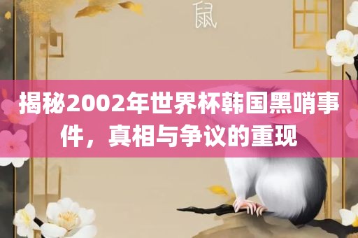 揭秘2002年世界杯韩国黑哨事件，真相与争议的重眉山市正发家政服务有限公司现