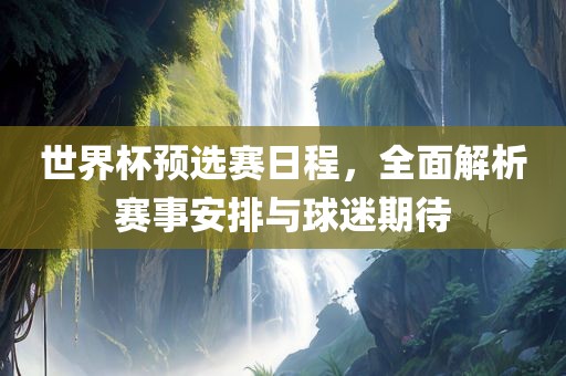 世界杯预选赛日程，全面解析赛事安排与球迷期待