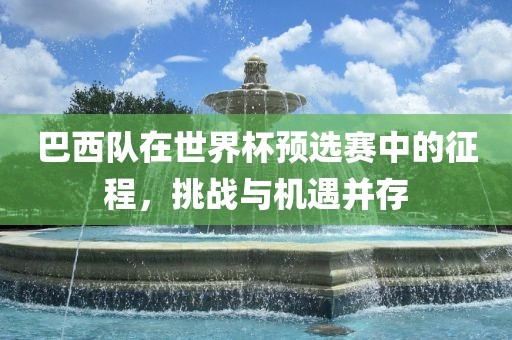 巴西队在世界杯预选赛中的征程，挑战与机遇并存