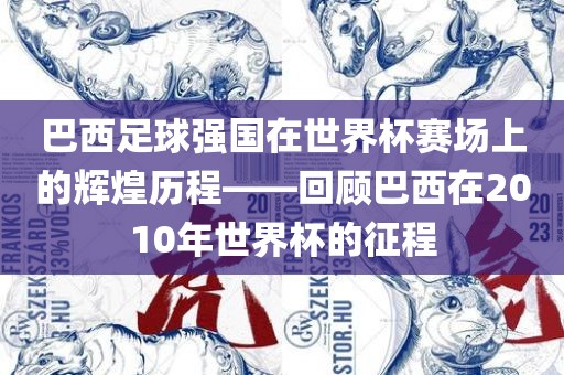 巴西足球强国在世界杯赛场上的辉煌历程——回顾巴西在2010年世界杯的征程眉山市正发家政服务有限公司