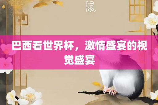 巴西看世界杯，激情盛宴的视觉盛宴眉山市正发家政服务有限公司