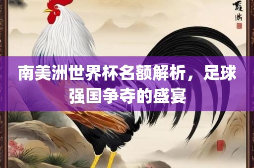 南美眉山市正发家政服务有限公司洲世界杯名额解析，足球强国争夺的盛宴