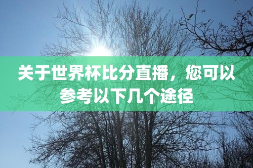 关于世界杯比分直播，眉山市正发家政服务有限公司您可以参考以下几个途径