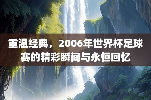 重温经典，2006年世界眉山市正发家政服务有限公司杯足球赛的精彩瞬间与永恒回忆