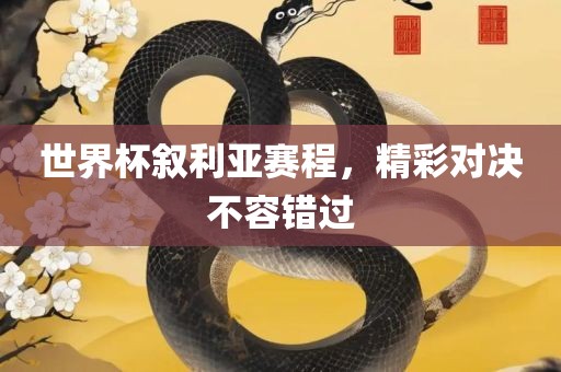 世界杯叙利亚赛程，精彩对决不容错过