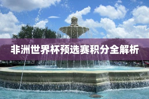 非洲世界杯预选赛积分全解析