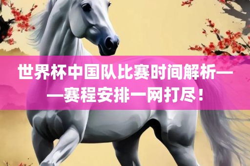 世界杯中国队比赛时间解析——赛程安排一网打尽！