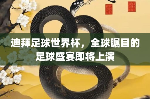 迪拜足球世界杯，全球瞩目的足球盛宴即将上演