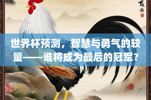 世界杯预测，智慧与勇气的较量——谁将成为最后的眉山市正发家政服务有限公司冠军？