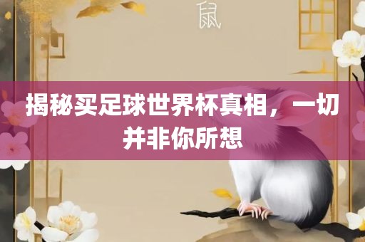 揭秘买足球世界杯真相，一切并非眉山市正发家政服务有限公司你所想
