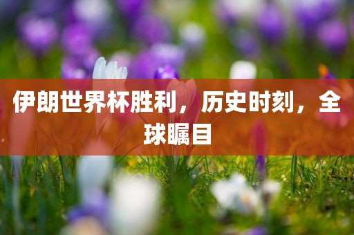 伊朗世界杯胜利，历史时刻，全球瞩目
