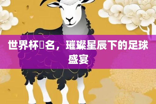 世界杯琲名，璀璨星辰下的足球盛宴